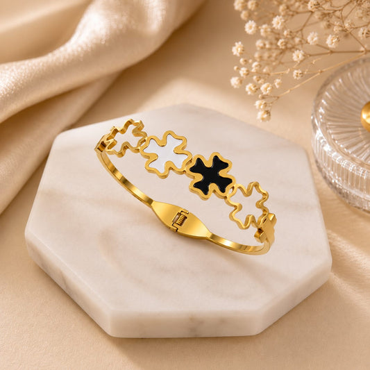 Dazelio Clover Charm Gold-Plated Bracelet